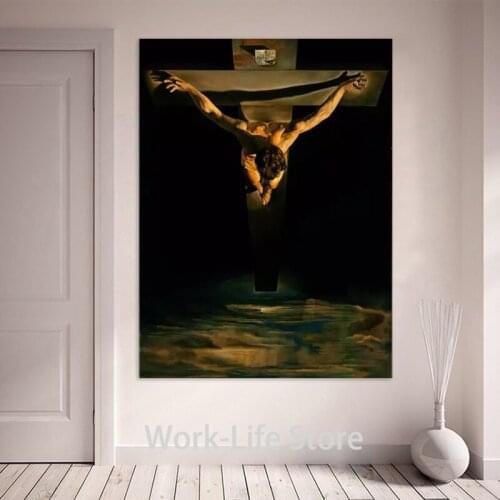 Salvador Dali Christ of St John of The Cross Art Canvas poster decoration painting Wall Art Canvas Home Decor