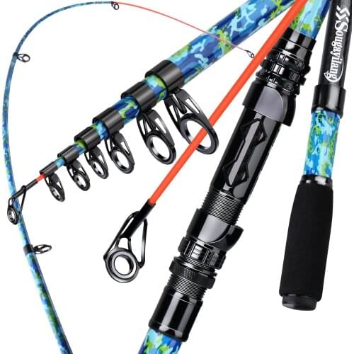 Sougayilang 1.8M-2.7M Telescopic Sea Fishing Rod High Quality Carbon Fiber Portable Spinning Fishing Rods for Outdoors Fishing