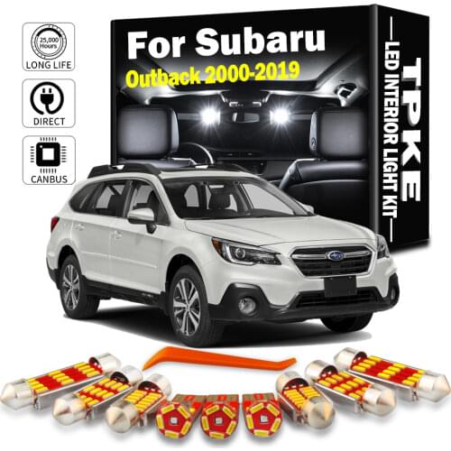 TPKE For 2000-2019 Subaru Outback White Car Accessories Canbus Error Free LED Interior Reading Light Kit Map Dome License Lamp