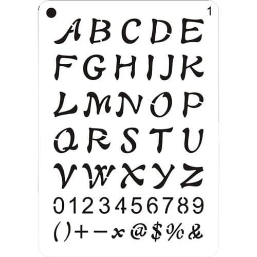 1pc Letter Number Stencils Painting Template Diy Scrapbooking Coloring Album Decorative Drawing Reusable Office School Supplies