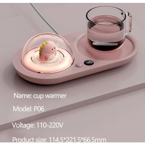 220V Cup Heater Cup Warmer 3 Gear Mug Heating Coaster Smart Thermostatic Hot Plate For Coffee Milk Tea Heating Pad Auto-off