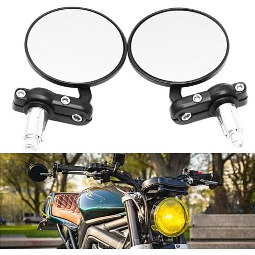 Universal 7/8" 22mm Motorcycle Bar End Rear View Mirrors Aluminum Alloy Handlebar End Mirror Handlebar Mirror Rearview Mirror