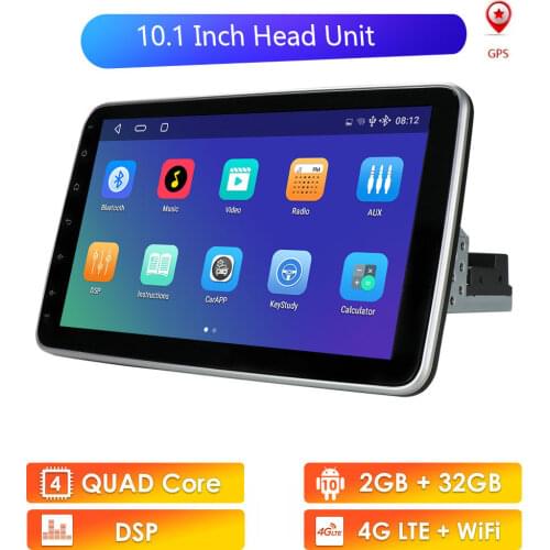 Android 1Din Car Radio 10.1 Inch Universal Car Multimedia Player WiFi GPS Mirror Link Autoradio 4G LTE Support Camera Rotatable