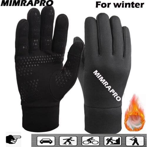 MIMRAPRO Cycling Gloves Winter Thermal Fleece Lined Winter Water Resistant Touch Screen Non-slip Motorbike Riding Gloves 7 Style
