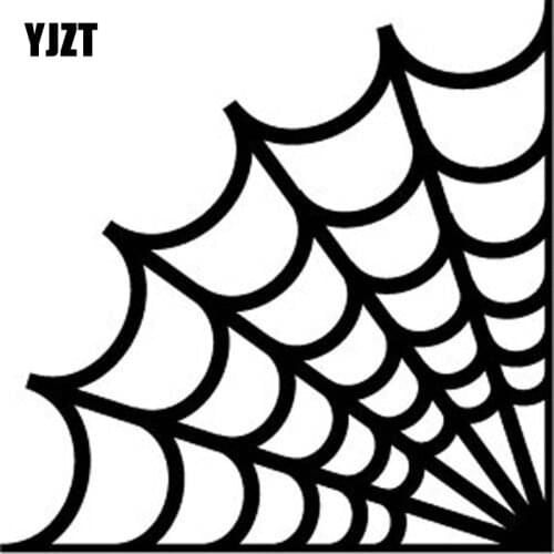 YJZT 15*15CM Cartoon Fashion SPIDER WEB Car Sticker Vinyl Car-styling Decal Black/Silver S8-1334