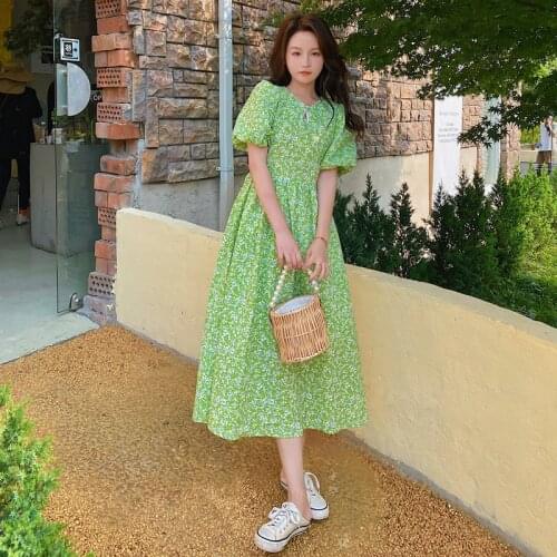 Women Long Floral Dress Summer 2021 Runway Elegant Vintage Boho Retro Fairy French Sea Beach Vacation Party Night Vestidos New
