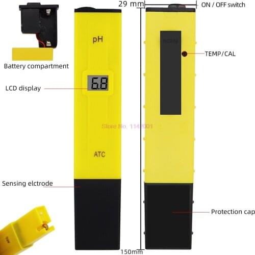100pcs Pocket Pen Water test Digital PH Meter Tester PH-009 IA 0.0-14.0pH for Aquarium Pool Water Laboratory