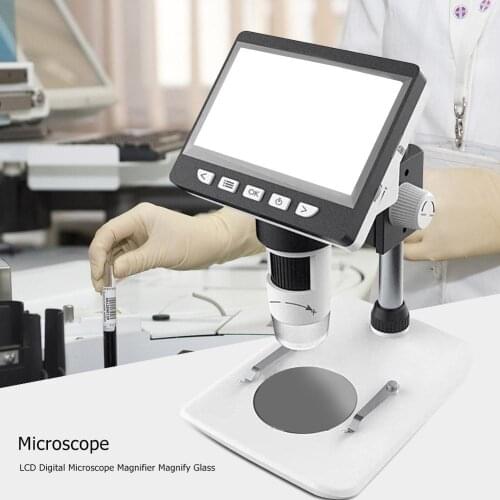 1000X 4.3 Inch HD 1080P Portable Desktop LCD Digital Microscope Magnifier Magnify Glass Set Support 10 Languages