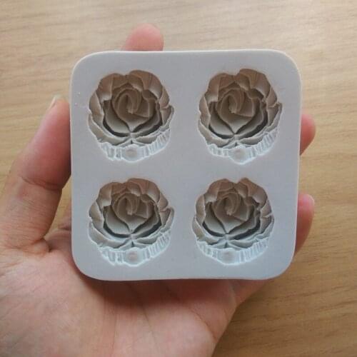 4 Rose Flowers Silicone Cake Mould Chocolate Cupcake Decoration Tool Fondant Cake Decorating Tools Baking Tool SQ16386