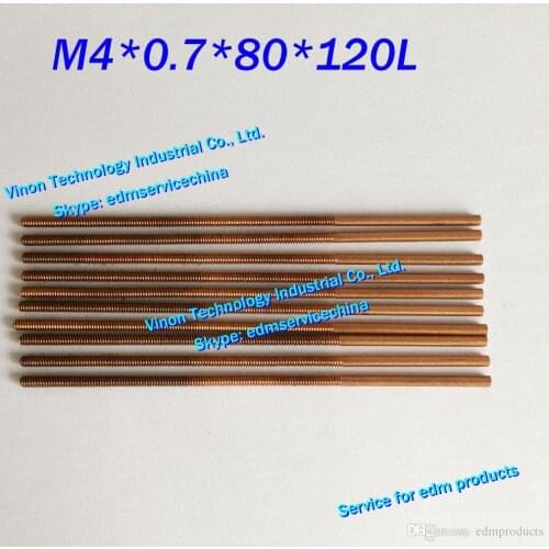 5PCS Pack) M4*0.7*80*120mm Tapping Electrode Copper, Copper Metric EDM Orbit Tapping Electrode M4, Threading Electrode for EDM