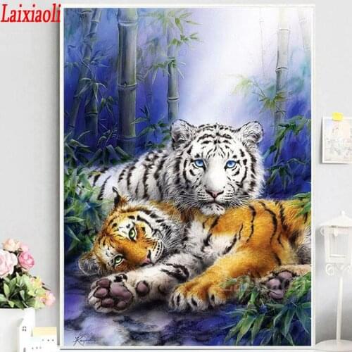 Tiger diamond painting Diamond Embroidery Cross Stitch mosaic Diamond Scenery Round rhinestones Home Decor gift wedding decor