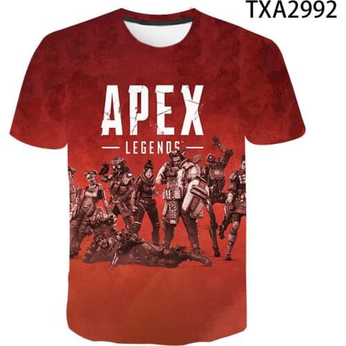 Fun Apex Legends-Mens D-print Short Sleeve T-shirt Summer Mens and Womens Fashion Street Casual Shirt Childrens Tops
