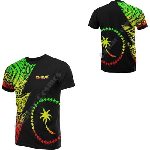 Micronesia-chuuk port short-sleeved mens and womens T-shirts summer streetwear retro 3D printing Chuck new 2021