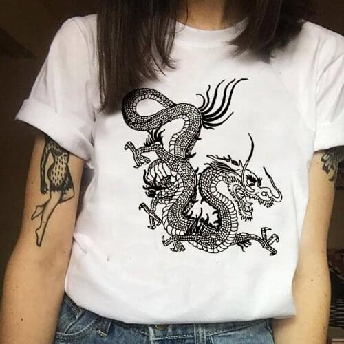 Summer vintage kpop tops harajuku Hip hop dropshipping tee print dragon stranger things kawaii korean tshirt women clothes punk
