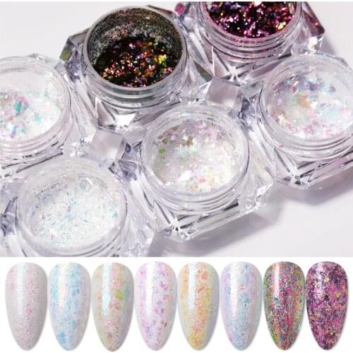 Chameleon Nail Glitter Sequins Mixed Color Irregular Nail Paillette Flakes Shining Powders Dust DIY Nail Art Decoration
