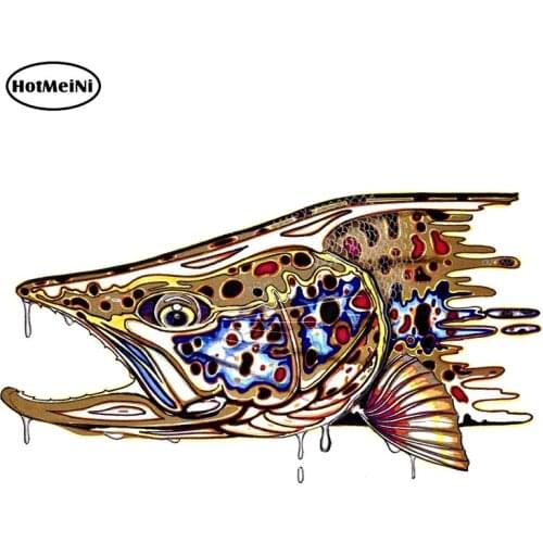HotMeiNi 13cm x 7.7cm for Trout Fish Motorcycle Car Stickers Auto Refrigerator Decal Graffiti VAN JDM RV Campervan Sticker