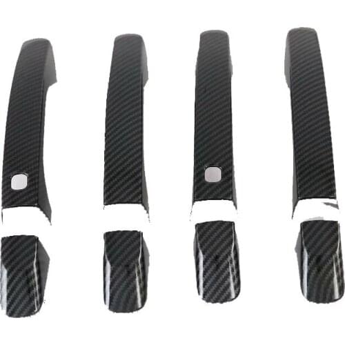 For Kia K7 Cadenza 2019 2020 Carbon Fiber Outer Door Handle Cover Catch Cap Cup Trim Smart Key Hole Molding Overlay Garnish