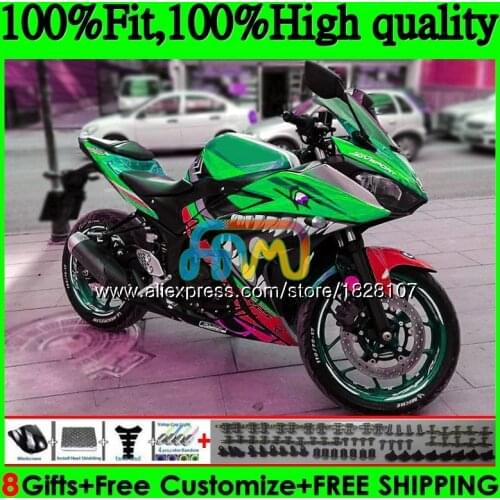 Injection For YAMAHA YZF R3 R25 R 25 Shark green YZFR25 14 15 16 17 113BS.80 YZF-R3 YZF-R25 YZFR3 2014 2015 2016 2017 Fairings