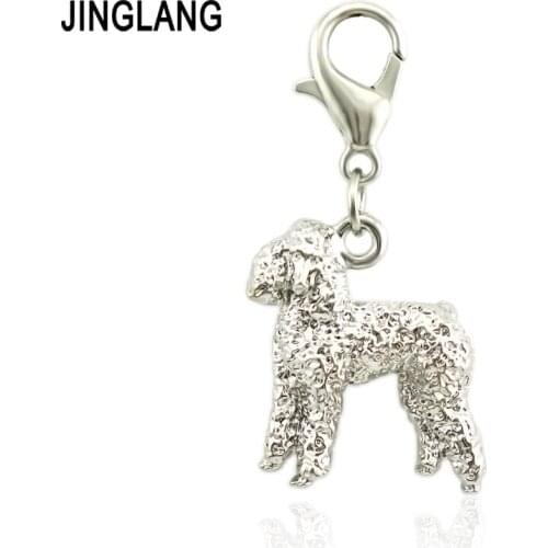 JINGLANG Trendy Alloy Dog Charms DIY Pendant Small Charms Handmade Jewelry for Necklace Bracelet 12 Pieces