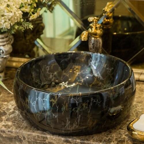 Jingdezhen ceramic sink Chinese wash basin Ceramic Counter Top handmade sink bowl ceramic Wash Basin Bathroom Sinks