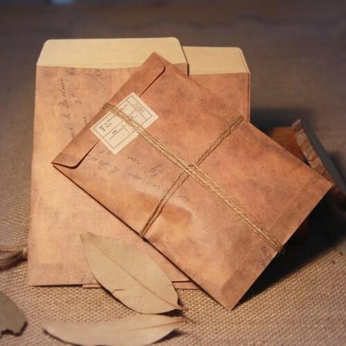 100pcs of Wholesale 6.3" x 4.3" Classic Antique Envelopes,Idea For Postcard,Flat Paper Merchandise Bags,Gift Envelopes