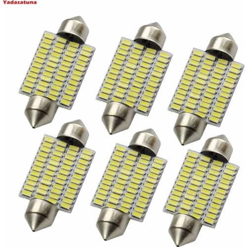 Kit 10 Lampada Torpedo 48smd 3014 Beam Leds Luz Teto Placa Smd Super Branca 41mm 42mm
