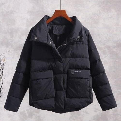 Large Size Winter Jacket Women Pakras New 2021 Winter Female Coat Short Slim Big Pocket Thickening Warm Woman Jackets Black Red