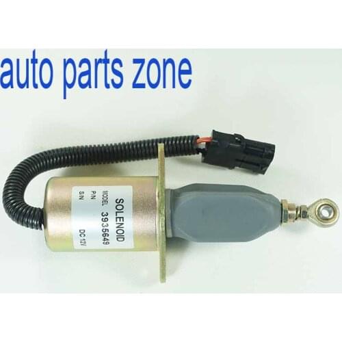 MH Electronic Fuel Shutdown Solenoid Valve Shut off Stop 3935650 3935649 for Cummins 6CT Diesel Parts Engine Stop Solenoid 12V