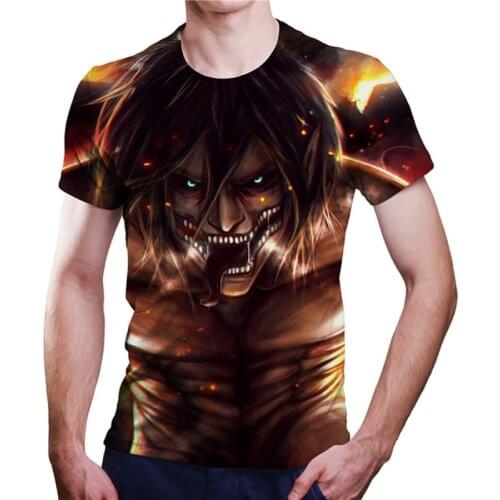 Attack On Titan Anime Clothes T Shirt Manga Camisetas For Men Tops Ropa Hombre Tee Camisa Masculina Verano Koszulki Chemise