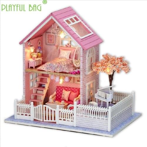 PB Playful bag Adult fun toys zhiqu house diy hut pink hand-assembled model girl girlfriend birthday child gift ZD23
