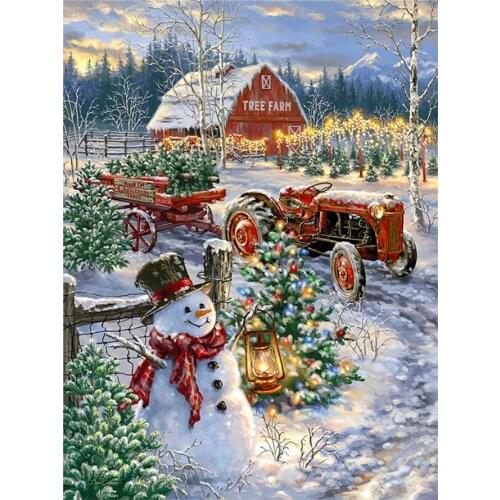 Christmas tree farm snowman Diamond Painting Round Full Drill Christmas Nouveaute DIY Mosaic Embroidery 5D Cross Stitch gifts