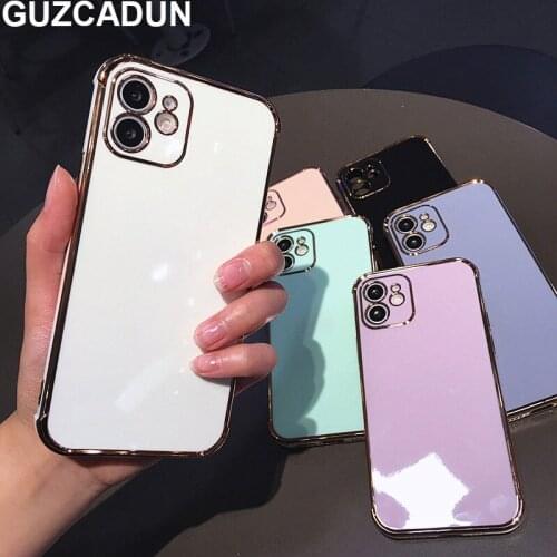 Luxury Electroplated Silicon Phone Case for IPhone 12 Pro Max Mini11 Pro Max XR XS X XS Max 7 8 Plus Shockproof Protective Cover