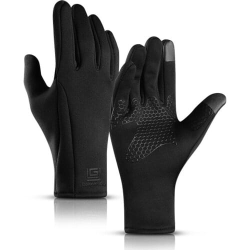 Sports Waterproof Gloves for Men and Women Autumn and Winter Outdoor Riding Touch Screen Plus Velvet Cold and Warm Ski Gloves