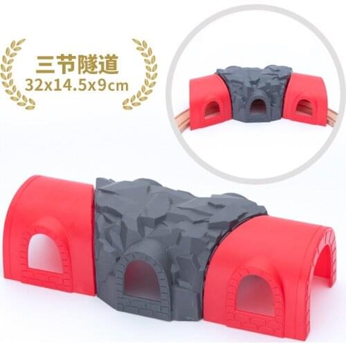 3 section tunnel cave can be used for straight rails or curved rails compatible with childrens toy trains cars track accessorie