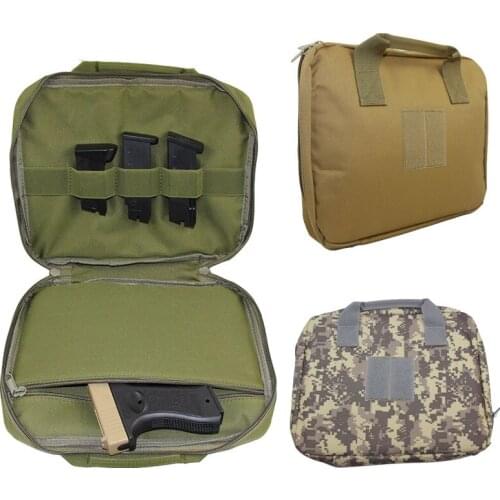 Military HandGun Pistol Carry Case Bag with Magazine Pouch Strap Airsoft Hunting Gun Holster Portable Pistol Carrier Bag