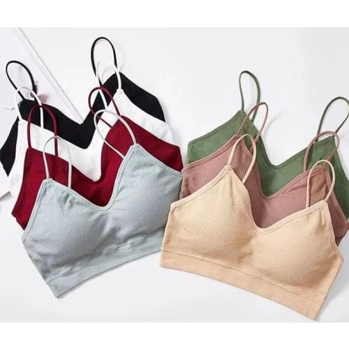Women Padded Bra Top Push Up Wireless Tube Tops Bralette Sexy Lingerie Strap Tank Top