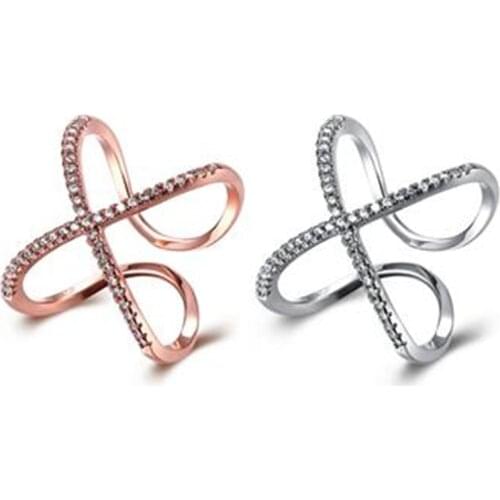 Vintage 925 Sterling Silver Cross Drill Twisted Wire Rings for Women Wedding Trendy Jewelry Large Adjustable Antique Rings