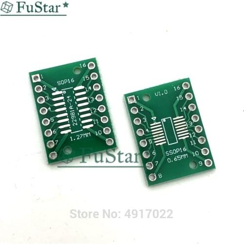 10pcs SOP16 SSOP16 TSSOP16 to DIP Pinboard SMD To DIP-16 Adapter 0.65mm/1.27mm to 2.54mm DIP Pin Pitch PCB Board Converter Socke