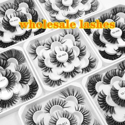 5 Pairs 25 mm 3d Mink Lashes Bulk Faux with Custom Box Wispy Natural Mink Lashes Pack Short Wholesales Natural False Eyelashes