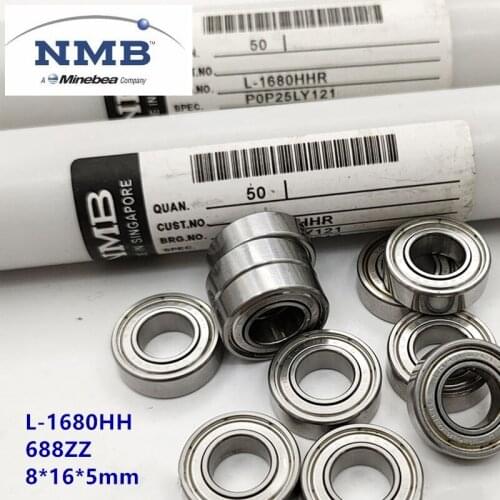 50pcs/lot NMB Minebea 688ZZ L-1680HH deep groove ball bearings ABEC-5 8*16*5mm bearing 688ZZ