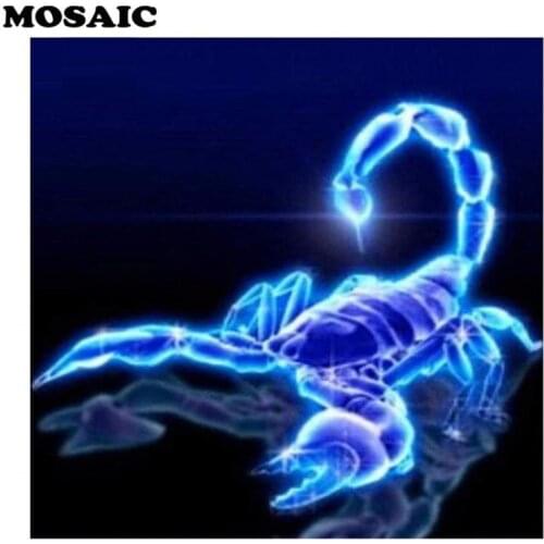 5D DIY Diamond Painting Drawing Support Ustomization Bright Scorpion Wall Painting DecorationCross Stitch Mosaic