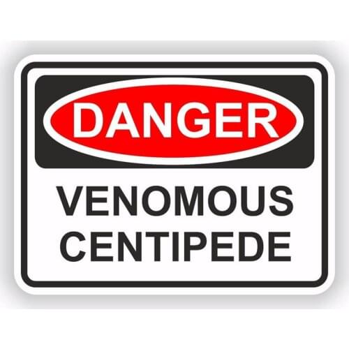 New Personality Car Stickers Danger VENOMOUS CENTIPEDE Car Decals PVC 14CM*12CM Vinyl Motorcycl Decoration