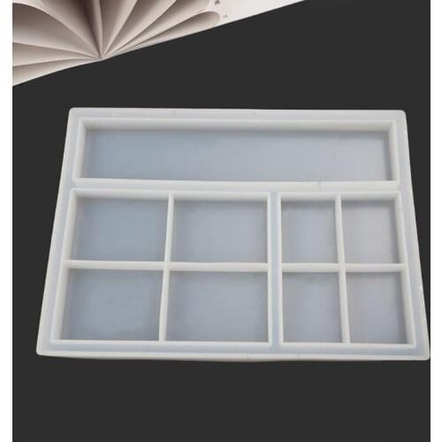 Handmade Large Classified Storage Tray Resin Mold Multigrid Sorted Storage Dish Silicone Resin Mold Art Craft Tools