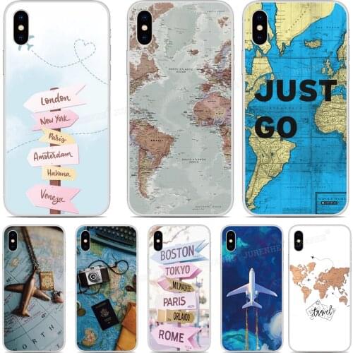 World Map Travel Plane TPU Case For Samsung-Galaxy S20 Ultra S11E S11 Note 10 Plus M31 A51 A71 A41 A11 A01 A70e A70s A70 Cover