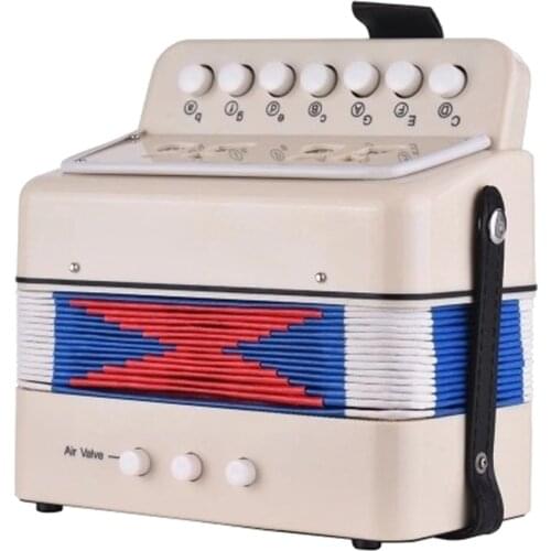 Kids Accordion Toy Accordian Mini Musical Instruments 7 Keys Button for Child