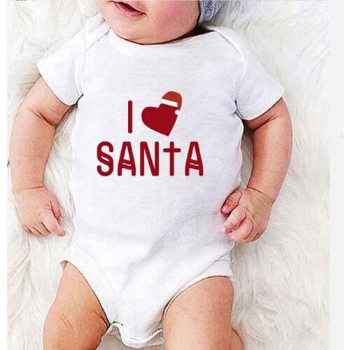 Toddler Girl Clothes I Love Santa Printed Jumpsuit Kids Autumn Christmas Costume Baby Shower Gifts Baby Bodysuits Winter