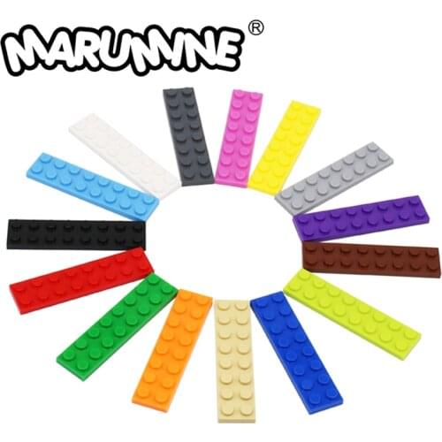MARUMINE 3034 Building Blocks 2 x 8 Dots Plate 80PCS Creator MOC Bricks Bulk Parts Accessories Educational DIY Toys for Kids