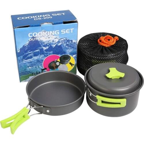 Outdoor Camping Pot Hiking Cooker Hot Sell DS-200 Portable 1-2 People Picnic Barbecue Pot Tool