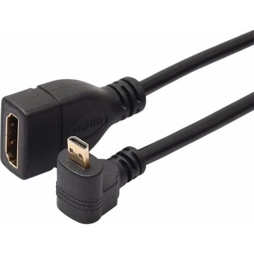 Right Angle Micro HDMI Male to HDMI Female Cable Adapter Convertor 1080P
