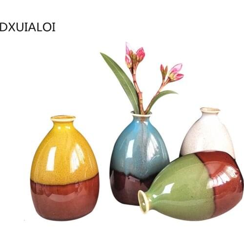 Ceramic vase creative porcelain home decoration accessories table decor Simple Mini vase pure craft Chinese Mediterranean style